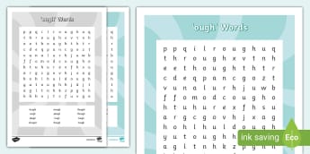 'ough' Word Search