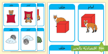 العلاقات المكانية (أمام-خلف) - بطاقات عرض