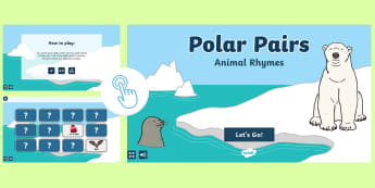 Polar Pairs: Animal Rhymes Game - Pelmanism, Match, Matching, Pair, Pairing, Card, Cards, Cardgame,  Memory, Puzzle, Flip, Fun, Intera
