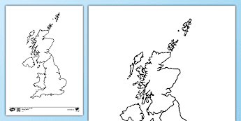 Uk Coloring Map Map Art Activities | twinkl.co.uk