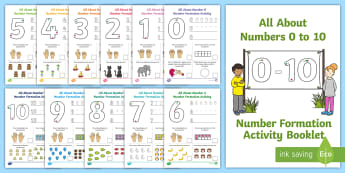 All About Numbers 0 to 10 Number Formation Activity Booklet - EYFS 