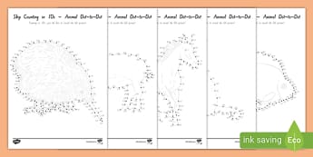 Stage 4 Skip Counting in 10s- Animal Dot to Dots
