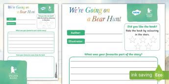 'We're Going on a Bear Hunt' Book Review Writing Frame