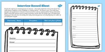 Interview Worksheets | twinkl.co.uk