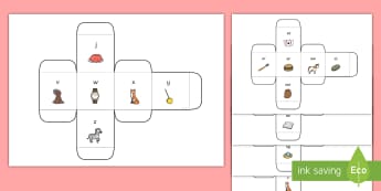 Alphabet Sounds Dice Nets - phase one, sounds, phonics, phases