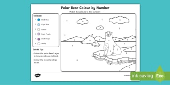 Polar Bear Colour by Number