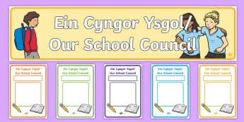 Our School Council  Display Pack English/Welsh  - school council, welsh, display, siarter iaith, welsh display 	,Welsh