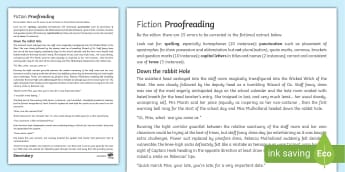 proofreading exercises ks3