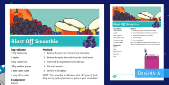 Back to Earth With a Bump Blast Off Smoothie  Recipe - fruit, blender, healthy, ice, refreshing, dt
