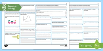 Beyond Secondary | AQA Biology | Revision Mats