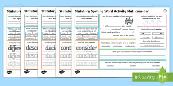 Year 3 and Year 4 Spelling Words - Y3/Y4 Statutory Spellings