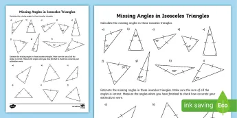 Missing Angles Worksheets | twinkl.com