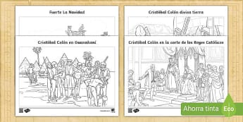 Hojas para colorear: Cristóbal Colón