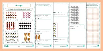 Arrays Homework Array Maths Worksheets | Twinkl