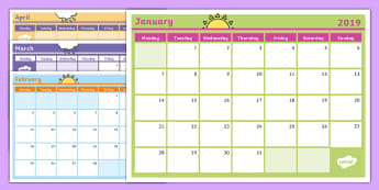 2019 Monthly Calendar Southern Hemisphere Planning Template  - -Australia - Monthly Calendar Planning Template 2018 - monthly, calendar, planning, template, 2017,calandar,calen