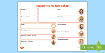 Passport Template to a New School