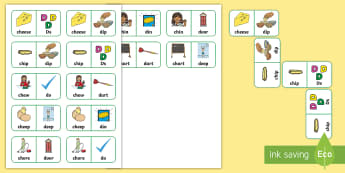 'ch' and 'd' Minimal Pair Dominoes - speech sounds, minimal pairs, affricates, articulation, phonology, stopping