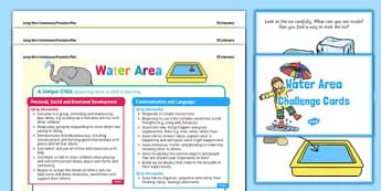 Water Area Continuous Provision Poster and Challenge Cards Pack Nursery FS1 - continuous