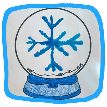 Puffy Paint Snowglobe Craft For Kids [Free Template]