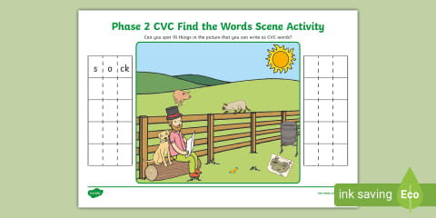 CVC Word I Spy Summer Scene