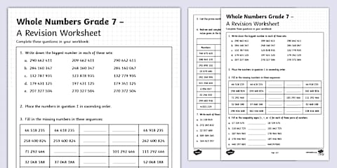 Grade 7 - Maths - Revision of Fractions - Activity Sheet (CAPS Aligned)