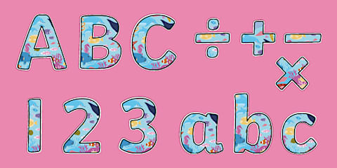 Under the Sea Themed Display Lettering
