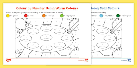 Color the Warm and Cool Colors Worksheet for K-2nd Grade