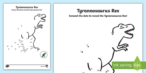 Connect The Dots T. Rex Activity | Numbers up to 25