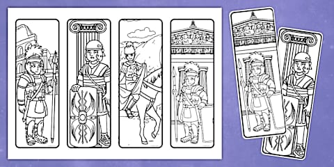 Ancient Rome Bookmarks to Colour