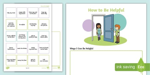 Ways to Help Each Other Worksheet