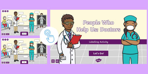 The Doctors' Surgery Aistear Labeling Differentiated Worksheets