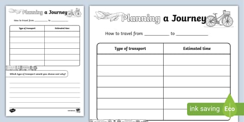 Journey Plan Riting Planning a Route Worksheet