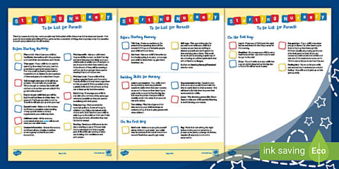 Preparing Your Child For Nursery Or Preschool - A Guide For Parents Leaflet