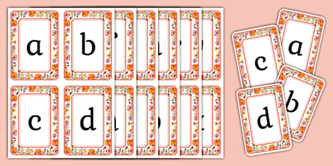 Botanical Upper Case Alphabet Flashcards