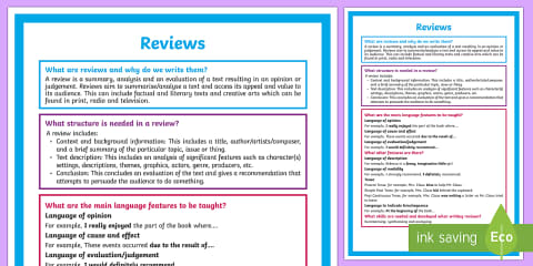 Level 3 Writing - Book Review: Exemplar with Annotations