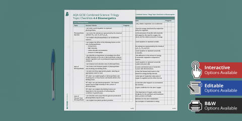 AQA Biology (Combined Science) Unit 4: Bioenergetics Foundation ...