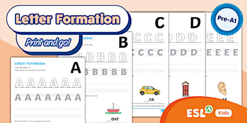 Roll and Write Letter Formation Activity Sheets