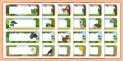 Outdoor Object Label Editable Great Outdoors Peg Labels