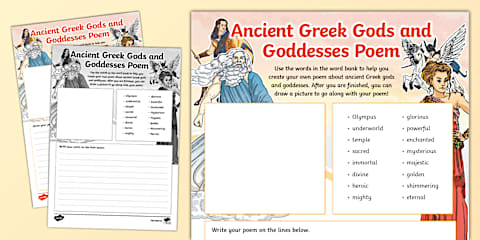 KS2 Ancient Greek Gods and Goddesses Mind Map