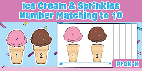 Ice Cream Scoops Color Matching Activity Mat