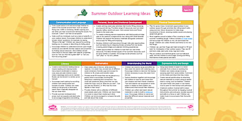EYFS Ages 0-2 Planning Web: Summer Outdoor Learning Ideas