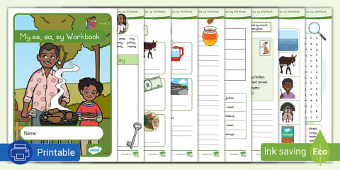 Grade 3 Phonics ee ea ey: Differentiated Worksheet