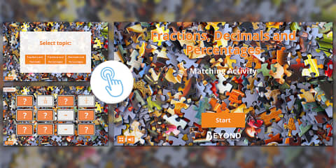 Matching Fractions and Decimals Interactive Game