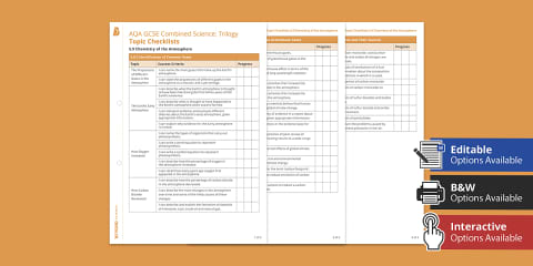 AQA GCSE Combined Science: Trilogy Topic Checklists - 5.10 Using Resources