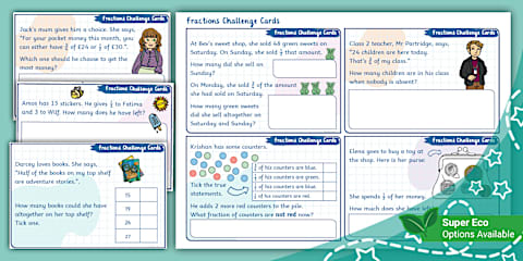 Year 2 Fractions True or False? Challenge Cards