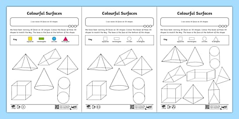Counting Vertices on a 3D Shape Activity Sheet
