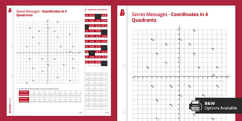 Cartesian Plane Coordinates in Four Quadrants Colour-By-Number