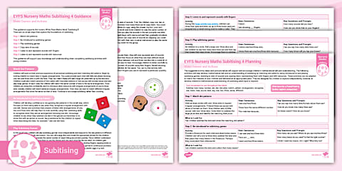 EYFS Nursery Maths Subitising: Make Games and Actions Large Activity ...