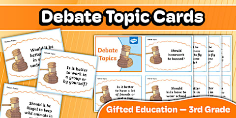 Debate Topic Cards for Gifted Education | 5th Grade
