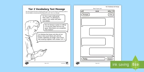 Text Message Translation Worksheet Texting a Message Worksheet